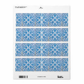 Blauwe witte drift cornflower labels (Full Sheet)
