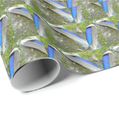 Blauwe witte duck Feathers, Animal, Bird Cadeaupapier (Rol Hoek)