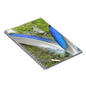 Blauwe witte duck Feathers, Animal, Bird Notitieboek (Rechterzijde)