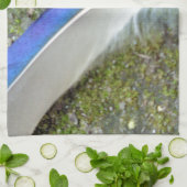 Blauwe witte duck Feathers, Animal, Bird Theedoek (Gevouwen)