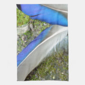 Blauwe witte duck Feathers, Animal, Bird Theedoek (Verticaal)