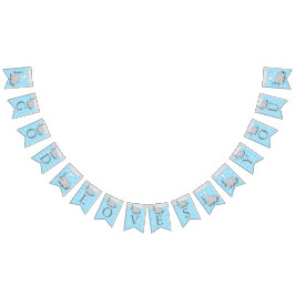 Blauwe, witte 🐘 Elephant Baby - Baptismen Vlaggetjes