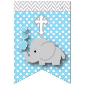 Blauwe, witte 🐘 Elephant Baby - Baptismen Vlaggetjes (Eerste vlag)