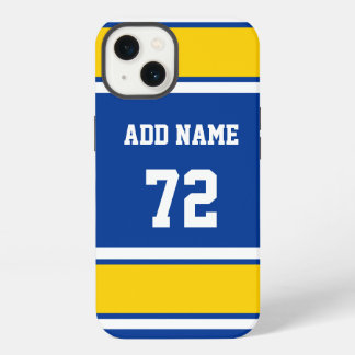 Blauwe witte en geel sportband iPhone 13 hoesje