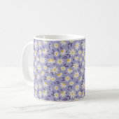 Blauwe, witte en gele rozen koffiemok (Voorkant links)