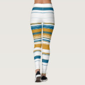 Blauwe witte en gele strepen leggings (Achterkant)