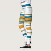 Blauwe witte en gele strepen leggings (Links)