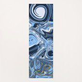 Blauwe, witte en goudbruine zwepen Vloeiende kunst Yogamat (Voorkant)