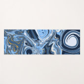 Blauwe, witte en goudbruine zwepen Vloeiende kunst Yogamat (Voorkant (horizontaal))