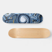 Blauwe, witte en gouden blauwe, blauwe en goudkleu persoonlijk skateboard (Horizontaal)
