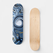 Blauwe, witte en gouden blauwe, blauwe en goudkleu persoonlijk skateboard (Voorkant)