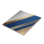 Blauwe, witte en gouden keramische Tegel Tegeltje (Zijkant)