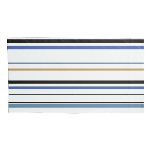 Blauwe witte en goudstrand kussensloop (Achterkant-Rechts)