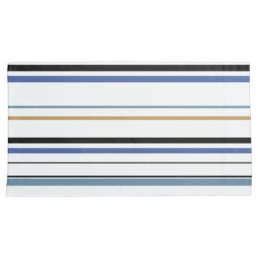 Blauwe witte en goudstrand kussensloop (Voorkant-Rechts)