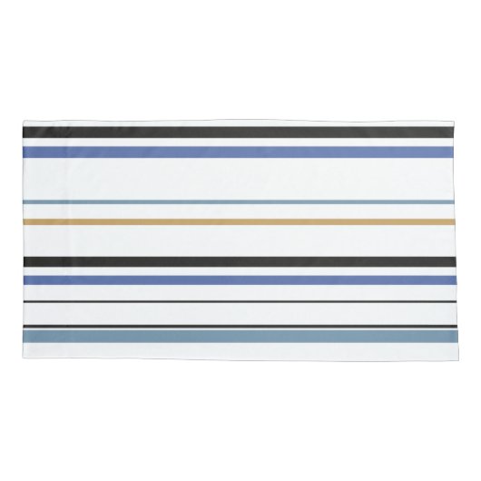 Blauwe witte en goudstrand kussensloop (Achterkant-Links)