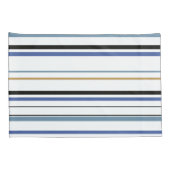 Blauwe witte en goudvlekstrepen Pillow C Kussensloop (Achterkant-Rechts)