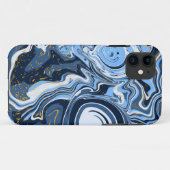 Blauwe, witte en goudziren Case-Mate iPhone case (Achterkant (horizontaal))