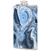 Blauwe, witte en goudziren heupfles (Links)