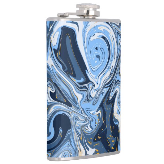 Blauwe, witte en goudziren heupfles (Rechts)