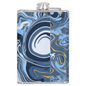 Blauwe, witte en goudziren heupfles (Achterkant)