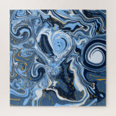 Blauwe, witte en goudziren legpuzzel (Verticaal)