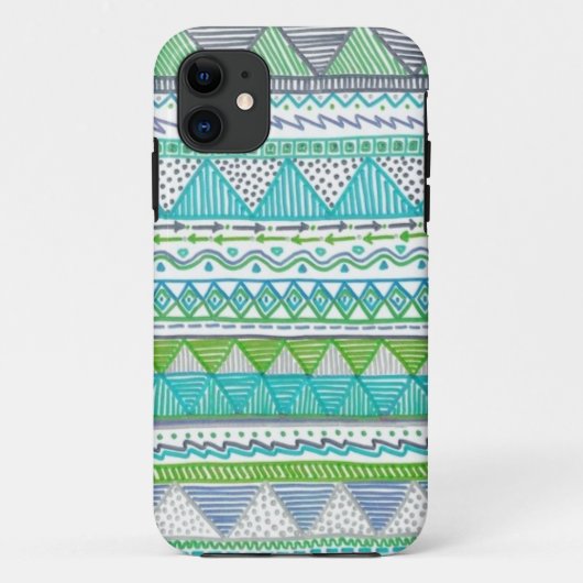 Blauwe, Witte en Groene Gedroogde Druk Case-Mate iPhone Case (Achterkant)