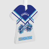 Blauwe, witte en lichte blauwe Cheerleader Ornament (voorkant)