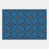 Blauwe, witte en Oranje Spaanse tegel Inpakpapier Vel (Voorkant 3)