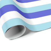 Blauwe, witte en parelblauwe strepen cadeaupapier (Rol Hoek)