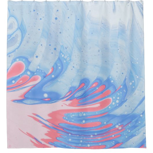BLAUWE WITTE EN RODE ABSTRACTE BEKIJKING DOUCHEGORDIJN (Voorkant)