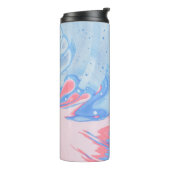 BLAUWE WITTE EN RODE ABSTRACTE BEKIJKING THERMOSBEKER (Gedraaid links)