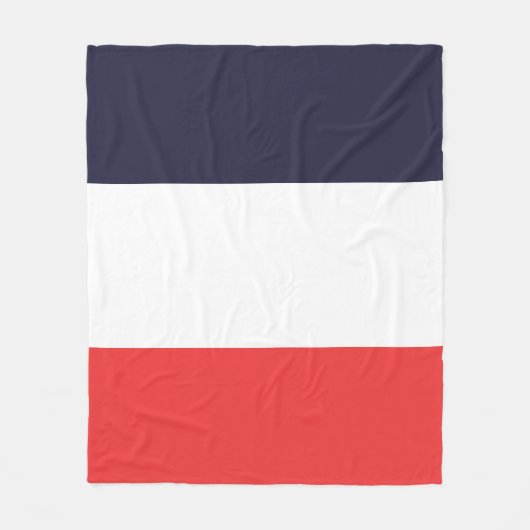 Blauwe witte en rode strepen strips fleece deken (Voorkant)