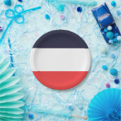 Blauwe witte en rode strepen strips papieren bordje (Feest)