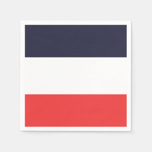 Blauwe witte en rode strepen strips servet