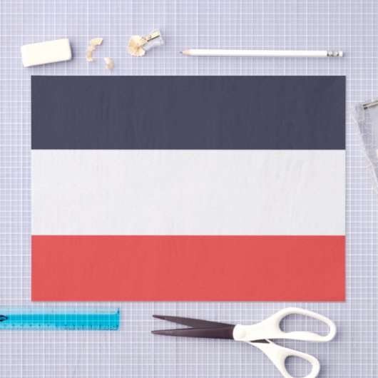 Blauwe witte en rode strepen strips tissuepapier (Craft)