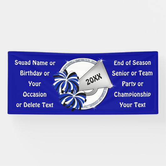 Blauwe, witte en zilvergrijze kanonnen spandoek (Horizontaal)