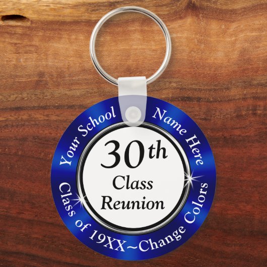 Blauwe, witte en zwarte zeep 30 jaar lang, klas re sleutelhanger (Achterkant)