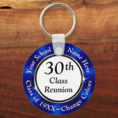 Blauwe, witte en zwarte zeep 30 jaar lang, klas re sleutelhanger (Voorkant)