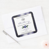 Blauwe witte etiketten met mousserende glitter-Log (Envelop)