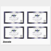 Blauwe witte etiketten met mousserende glitter-Log (Vel)