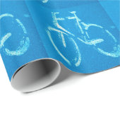 Blauwe witte fiets, fietsenbord cadeaupapier (Rol Hoek)