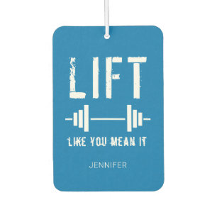 Blauwe witte fitness Quote lift alsof je het bedoe Luchtverfrisser