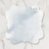 blauwe witte florale griep bedankjes labels (Achterkant)