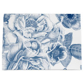 Blauwe witte  florale tas large cadeautasje (Voorkant)