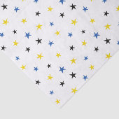 BLAUWE WITTE GEEL STARS TISSUEPAPIER (Detail)