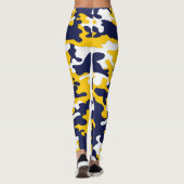 Blauwe, witte, gele Camo-Leggings Leggings (Achterkant)