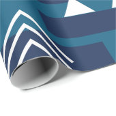 Blauwe witte geometrische vormen cadeaupapier (Rol Hoek)