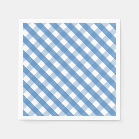 Blauwe witte gingham servetten (Voorkant)