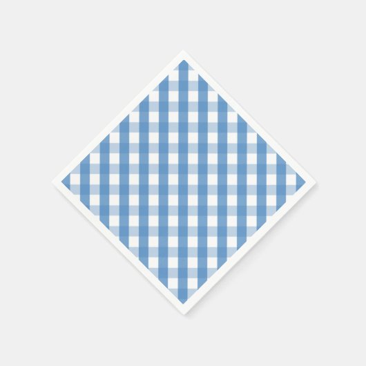 Blauwe witte gingham servetten (Hoek)