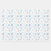 Blauwe witte gnomen Harten Snowflakes kerst Inpakpapier Vel (Voorkant 3)